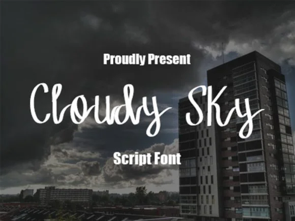 Cloudy Sky Font by scriptstrategy — Script Handwritten Font