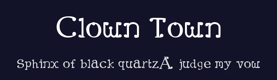 Clown Town by Fergus O'Donoghue — Decorative Font — thumbnail 2