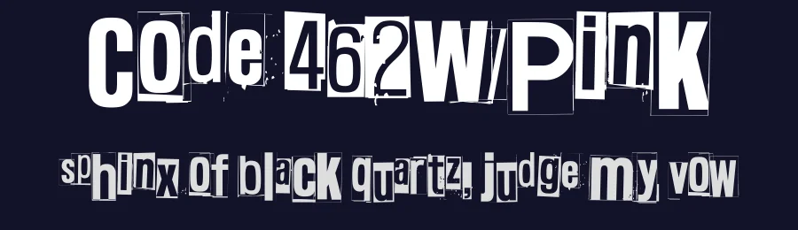 Code 462W/Pink by Juha Korhonen — Decorative Font — thumbnail 2