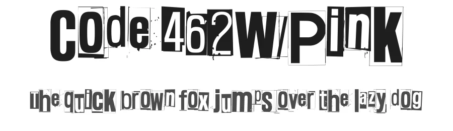 Code 462W/Pink by Juha Korhonen β Decorative Font