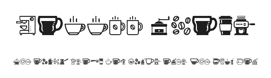 Coffee Icons by Woodcutter — Dingbats Font