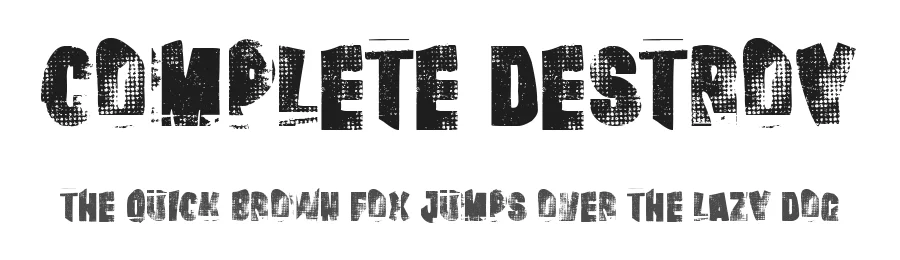 Complete Destroy by Woodcutter — Decorative Font