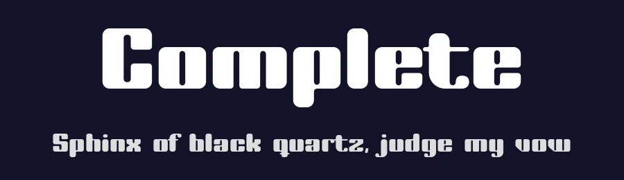 Complete by Hreggvidur Arsaelsson — Display Font — thumbnail 2
