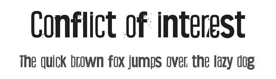 Conflict of interest by Juha Korhonen — Decorative Font