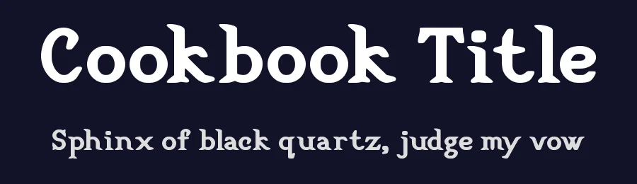 Cookbook Title by Walter E Stewart — Decorative Font — thumbnail 2