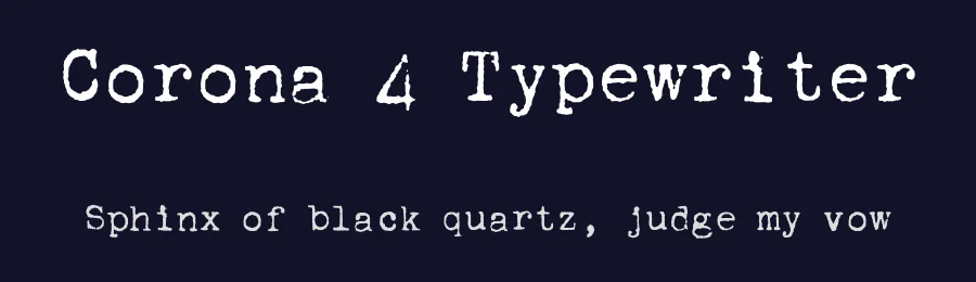 Corona 4 Typewriter by Aleksandar Stevanov — Decorative Font — thumbnail 2