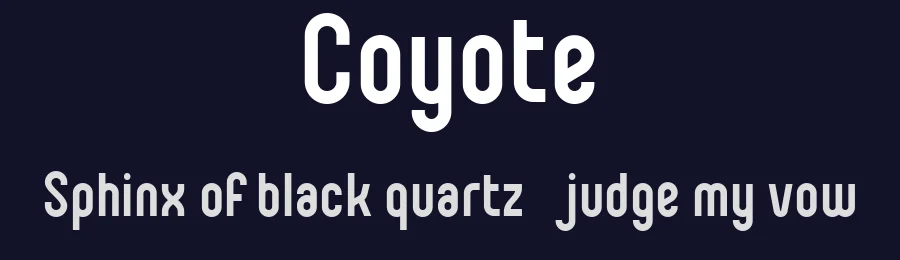 Coyote by James Barnardo — Sans Serif Font — thumbnail 2