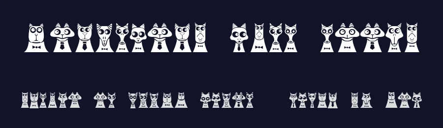 Creatures with Horns by Vladimir Nikolic — Dingbats Font — thumbnail 2