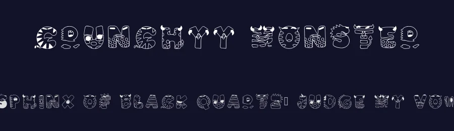 Crunchyy Monster by Meonk Plans — Decorative Font — thumbnail 2