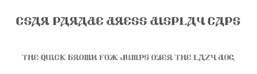 Csar Parade Dress Display Caps by Bolt Cutter Design-Industrial Strength — Decorative Font