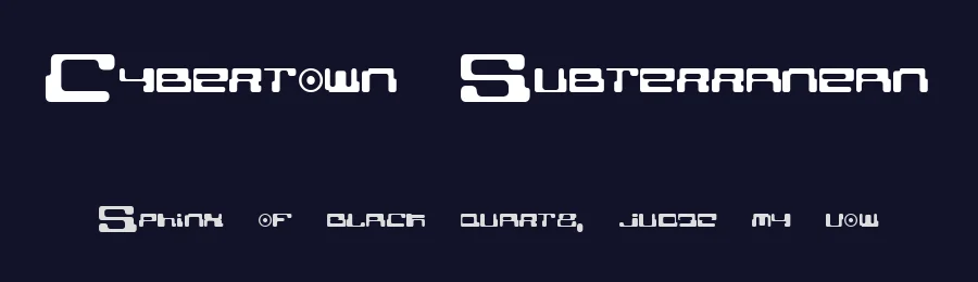 Cybertown Subterranean by Matt Perkins — Display Font — thumbnail 2