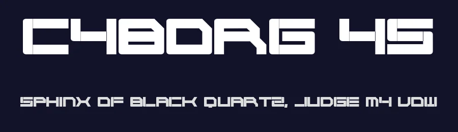 Cyborg 45 by GeN — Display Font — thumbnail 2
