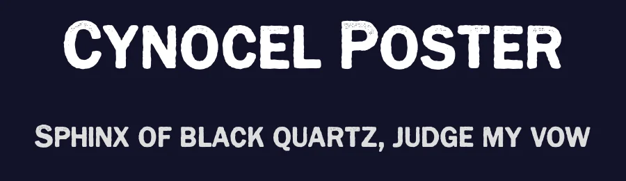 Cynocel Poster by Cumberland Fontworks — Decorative Font — thumbnail 2