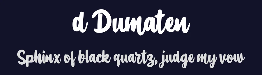 d Dumaten by wepfont.com — Script Handwritten Font — thumbnail 2
