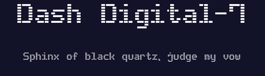 Dash Digital-7 by Style-7 — Display Font — thumbnail 2