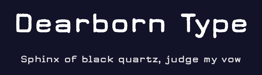 Dearborn Type by Lukas Krakora - typewriterfonts.net — Decorative Font — thumbnail 2