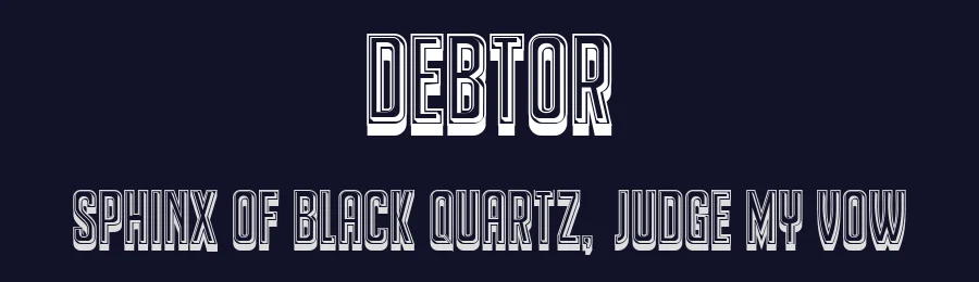 Debtor by Vladimir Nikolic — Decorative Font — thumbnail 2
