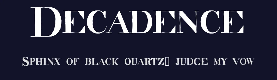 Decadence by Emerald City Fontwerks — Decorative Font — thumbnail 2