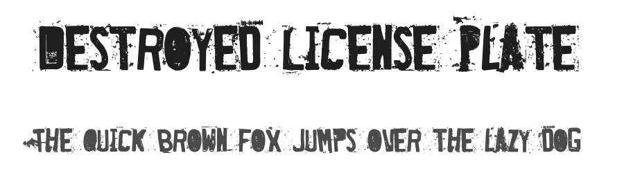 Destroyed License Plate by Damien Gosset — Decorative Font