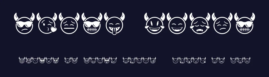 Devil Emoji by Vladimir Nikolic — Dingbats Font — thumbnail 2