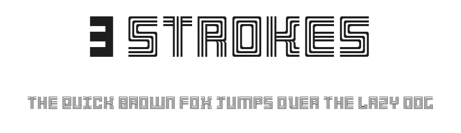 3 Strokes by softhunterdevil — Display Font