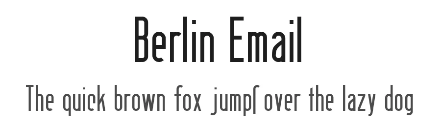 Berlin Email by Peter Wiegel — Sans Serif Font