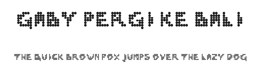 Gaby Pergi Ke Bali by zigzag β Display Font