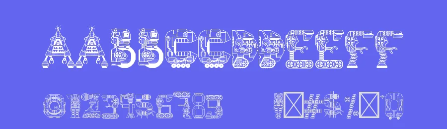 Robot Médoclone by Médéric Niot — Display Font — thumbnail 3