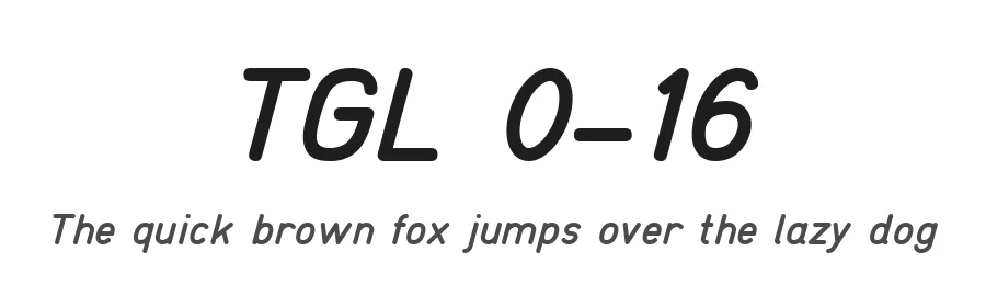 TGL 0-16 by Peter Wiegel — Sans Serif Font