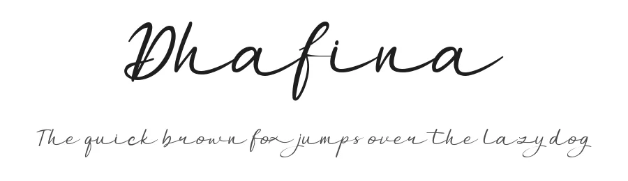 Dhafina by nomlimofont β Script Handwritten Font