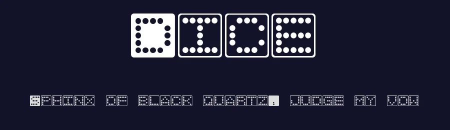 Dice by Jeff Bensch — Decorative Font — thumbnail 2