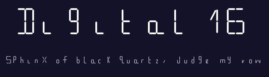 Digital16 by Gary Pettie — Display Font — thumbnail 2