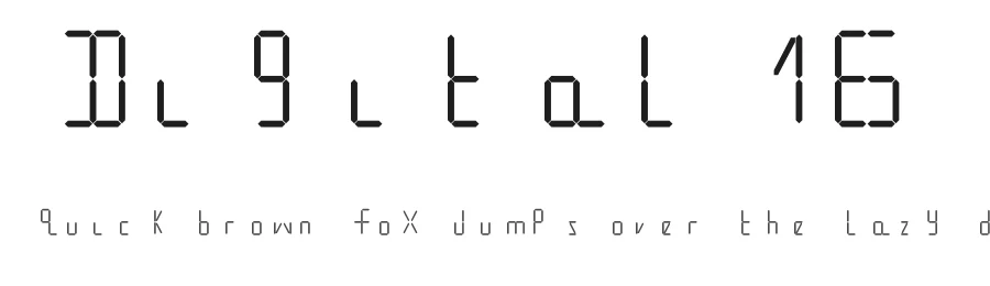 Digital16 by Gary Pettie — Display Font