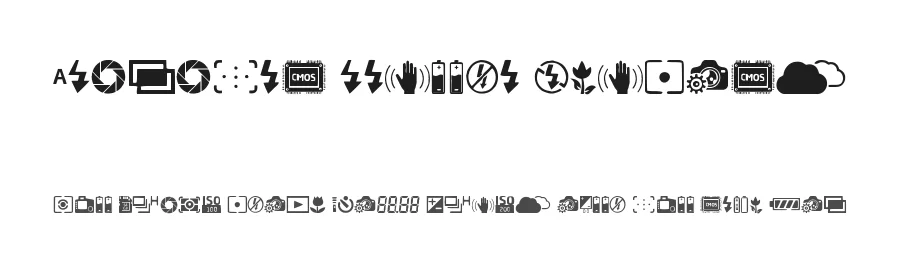 Digital Camera Symbols by Woodcutter — Dingbats Font