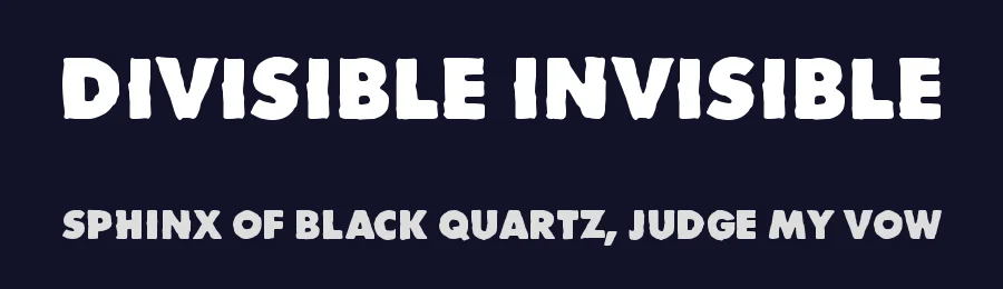 Divisible Invisible by Juha Korhonen — Decorative Font — thumbnail 2
