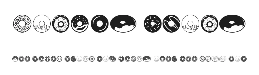 Donuts Icons by Woodcutter — Dingbats Font