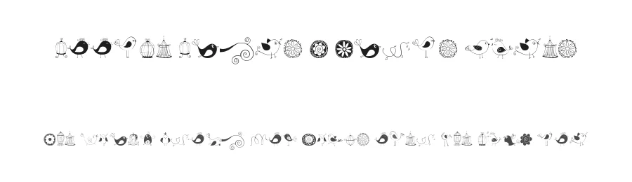Doodle Dings 1 Birds Cages by Emily Spadoni — Dingbats Font