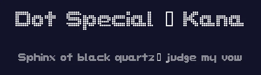 Dot Special + Kana by Sound Factory — Display Font — thumbnail 2