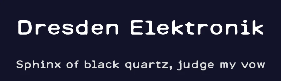 Dresden Elektronik by Lukas Krakora - typewriterfonts.net — Decorative Font — thumbnail 2