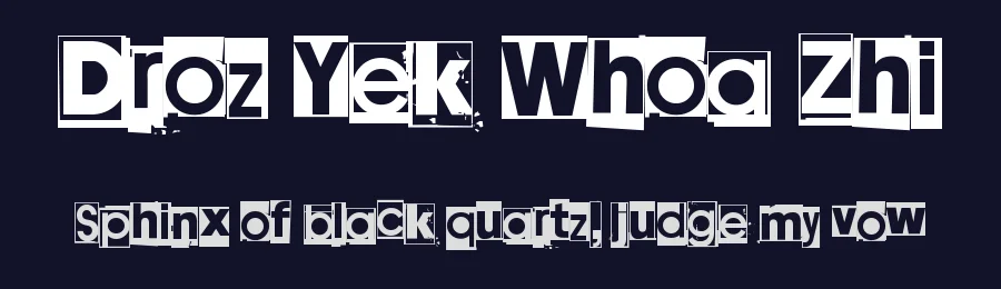 Droz Yek Whoa Zhi by Juha Korhonen — Decorative Font — thumbnail 2