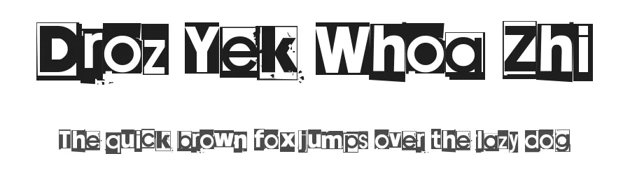 Droz Yek Whoa Zhi by Juha Korhonen β Decorative Font