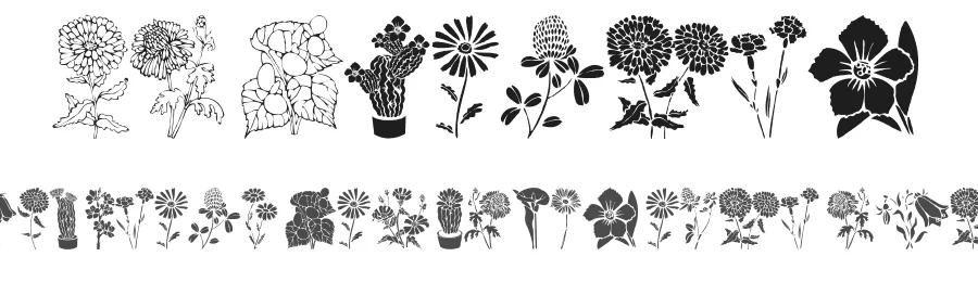 DT Flowers by Dantingler — Dingbats Font