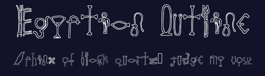 Egyptian Outline by Shelley Evans — Decorative Font — thumbnail 2