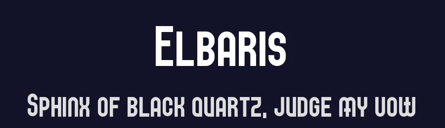 Elbaris by Peter Wiegel — Sans Serif Font — thumbnail 2