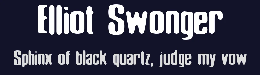 Elliot Swonger by Pennyzine — Decorative Font — thumbnail 2