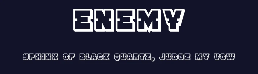Enemy by Vladimir Nikolic — Decorative Font — thumbnail 2