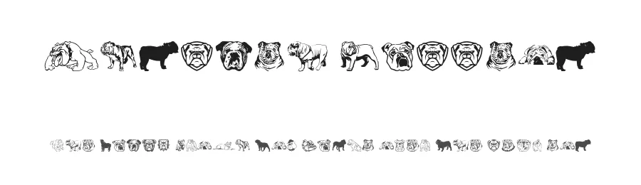 English Bulldog by Woodcutter β Dingbats Font