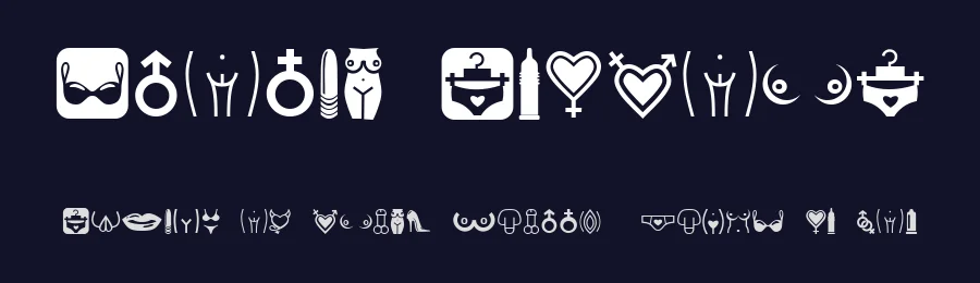 Erotic Symbols by Vladimir Nikolic — Dingbats Font — thumbnail 2