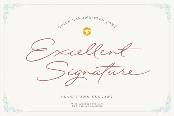 Excellent Signature Font by hptypework β Script Handwritten Font