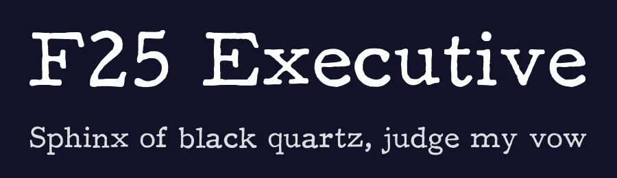 F25 Executive by Volker Busse - F25 Digital Typeface Design — Decorative Font — thumbnail 2